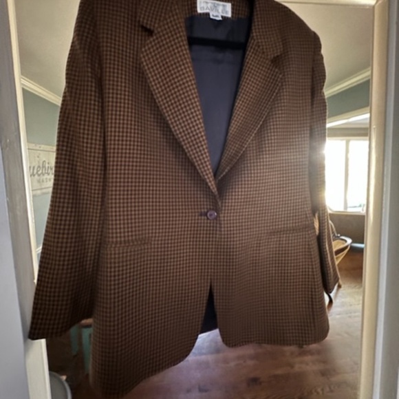 Rena Rowan for Saville Brown Check Blazer Vintage 90s - Picture 4 of 8